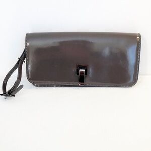Alberta Di Canio Leather Gray Clutch Wristlet